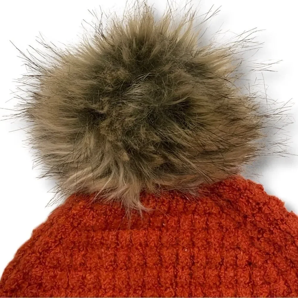 Aspen Chunky Beanie Fur Pom Pom • OSFM